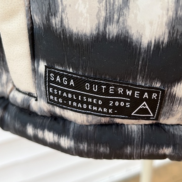 Saga outerwear camp puffy down jacket birch batik size medium new with tags - Picture 3 of 10